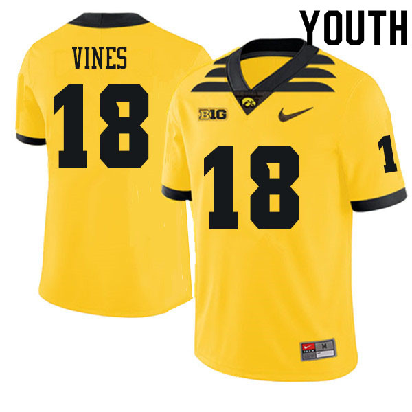 Youth #18 Diante Vines Iowa Hawkeyes College Football Jerseys Sale-Gold - Click Image to Close